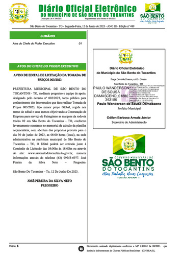 Diário Oficial - Edição Nº 489