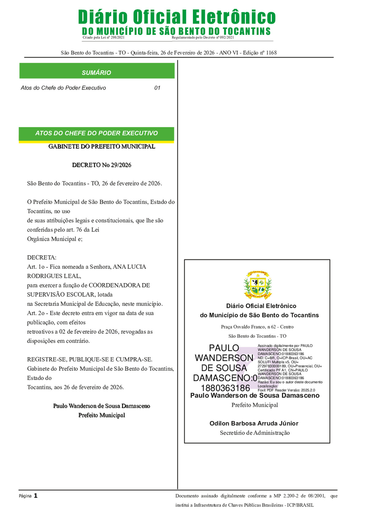 Diário Oficial - Edição 