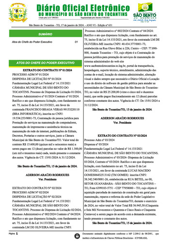 Diário Oficial - Edição Nº 631