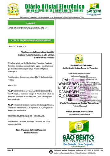 Diário Oficial - Edição nº068