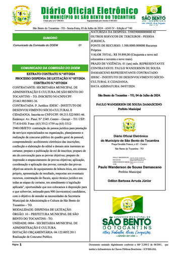 Diário Oficial - Edição Nº 740