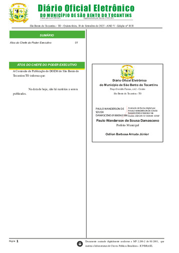 Diário Oficial - Edição N° 1038