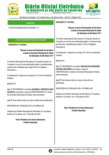 Diário Oficial - Edição N° 025