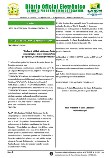 Diário Oficial - Edição N° 045