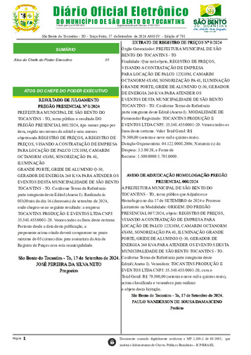 Diário Oficial - Edição N° 791