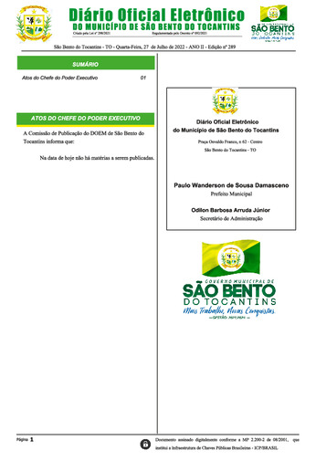 Diário Oficial - Edição Nº 289