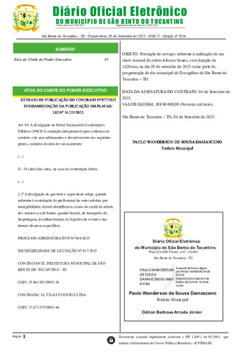 Diário Oficial - Edição N°1036