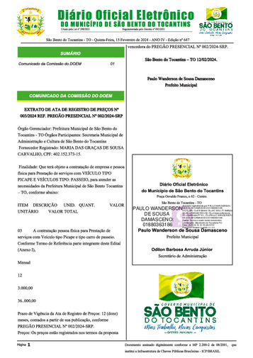 Diário Oficial - Edição Nº 647