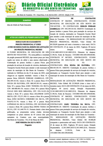 Diário Oficial - Edição Nº 449