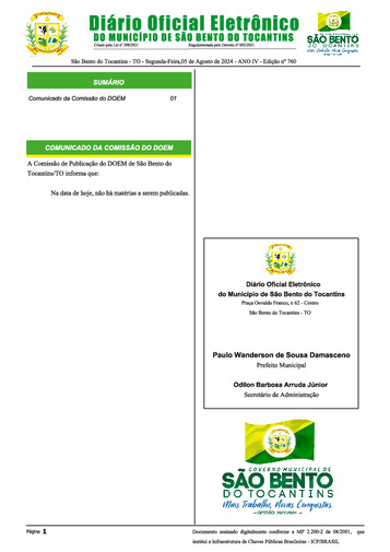 Diário Oficial - Edição Nº 760