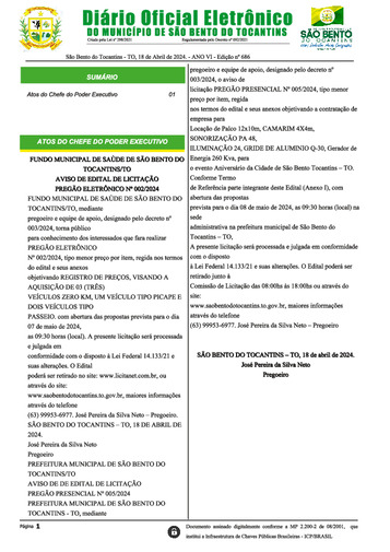 Diário Oficial - Edição N° 686