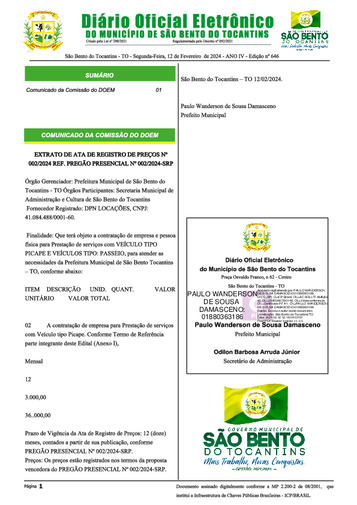 Diário Oficial - Edição N° 646