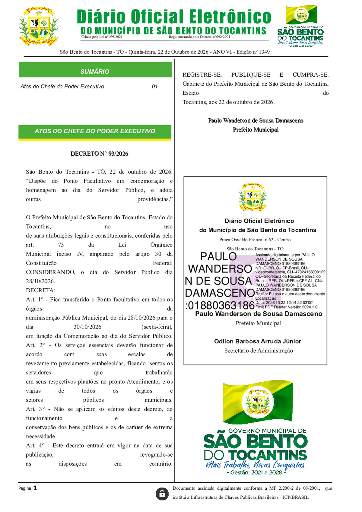 Diário Oficial N° 1349