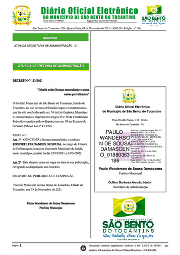 Diário Oficial - Edição N° 104