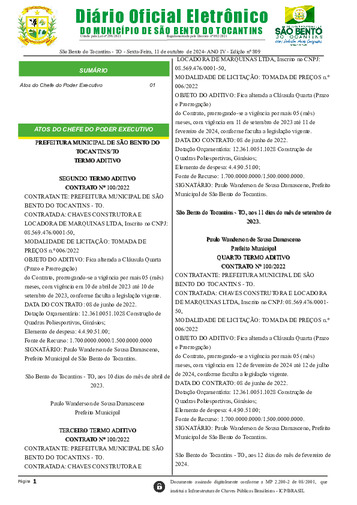 Diário Oficial - Edição N° 809