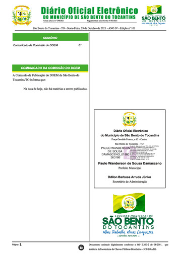 Diário Oficial - Edição N° 101