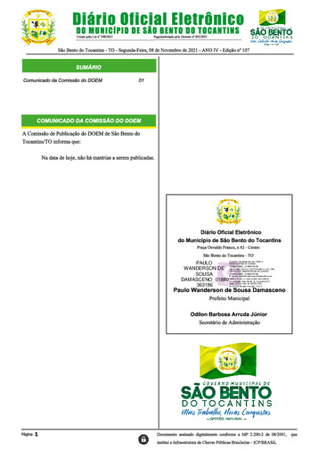 Diário Oficial - Edição N° 107