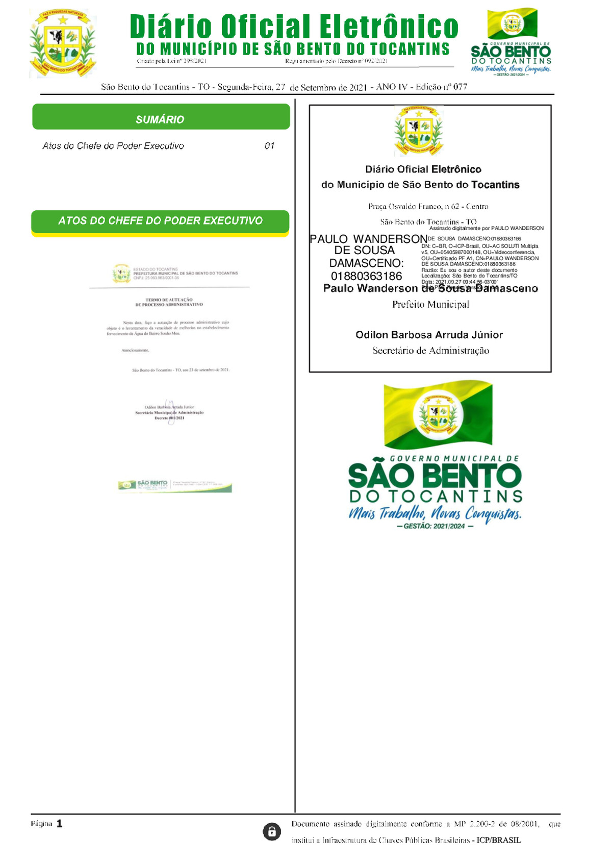 Diário Oficial - Edição N° 077