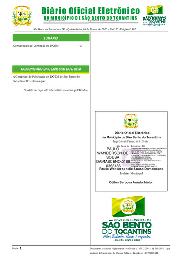 Diário Oficial - Edição Nº 907