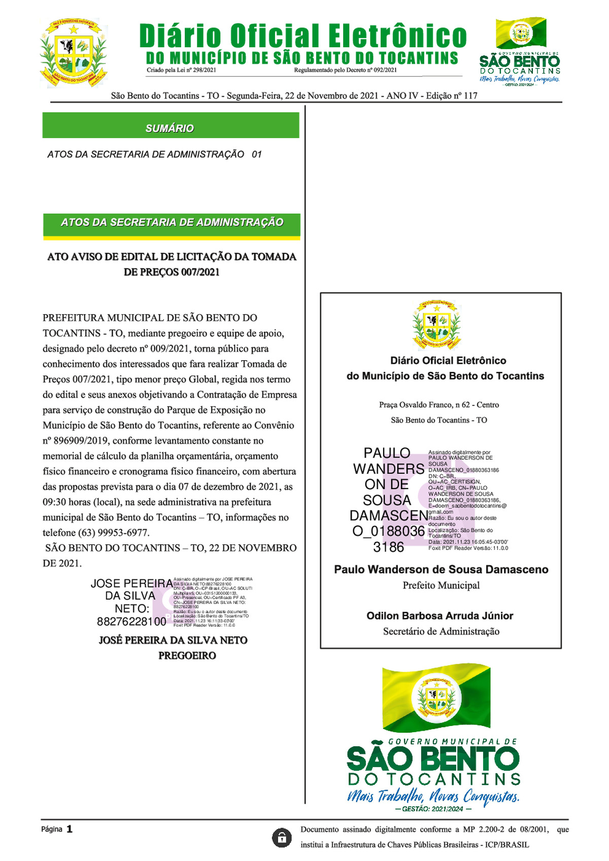 Diário Oficial - Edição N° 117