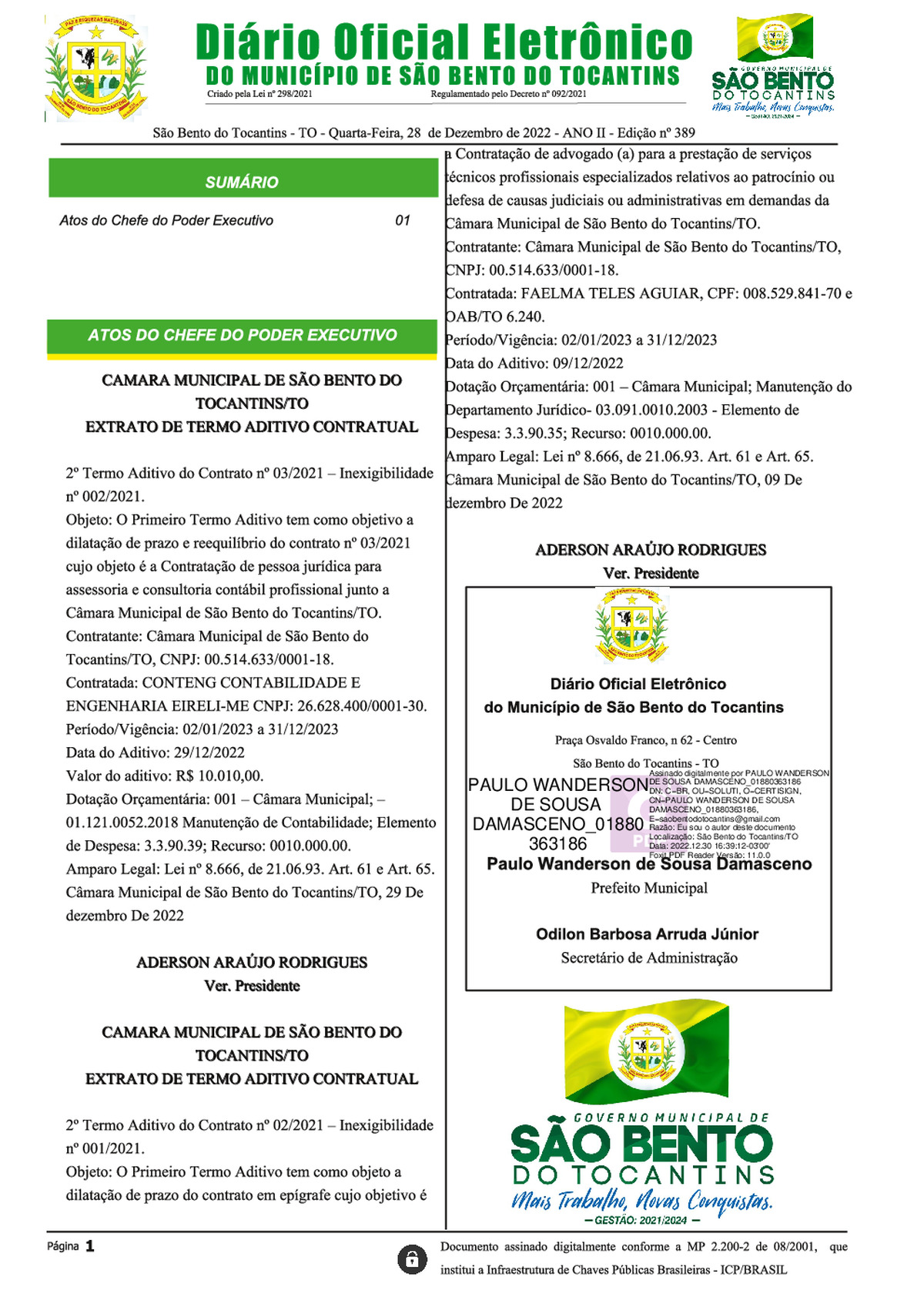 Diário Oficial - Edição Nº 389