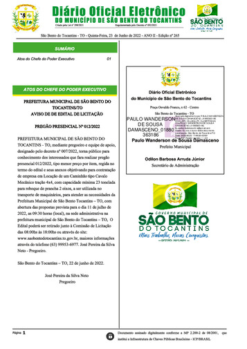 Diário Oficial - Edição Nº 265