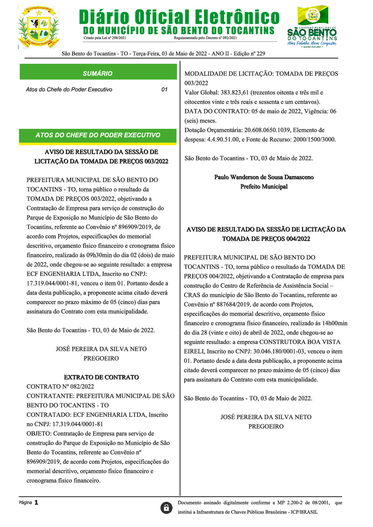 Diário Oficial - Edição Nº 229
