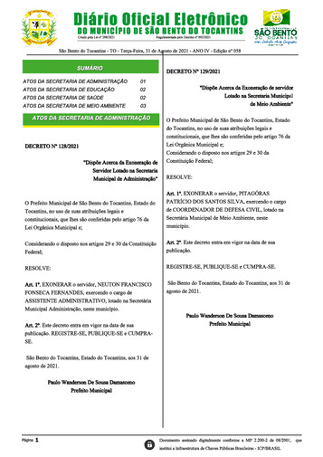 Diário Oficial - Edição N° 058