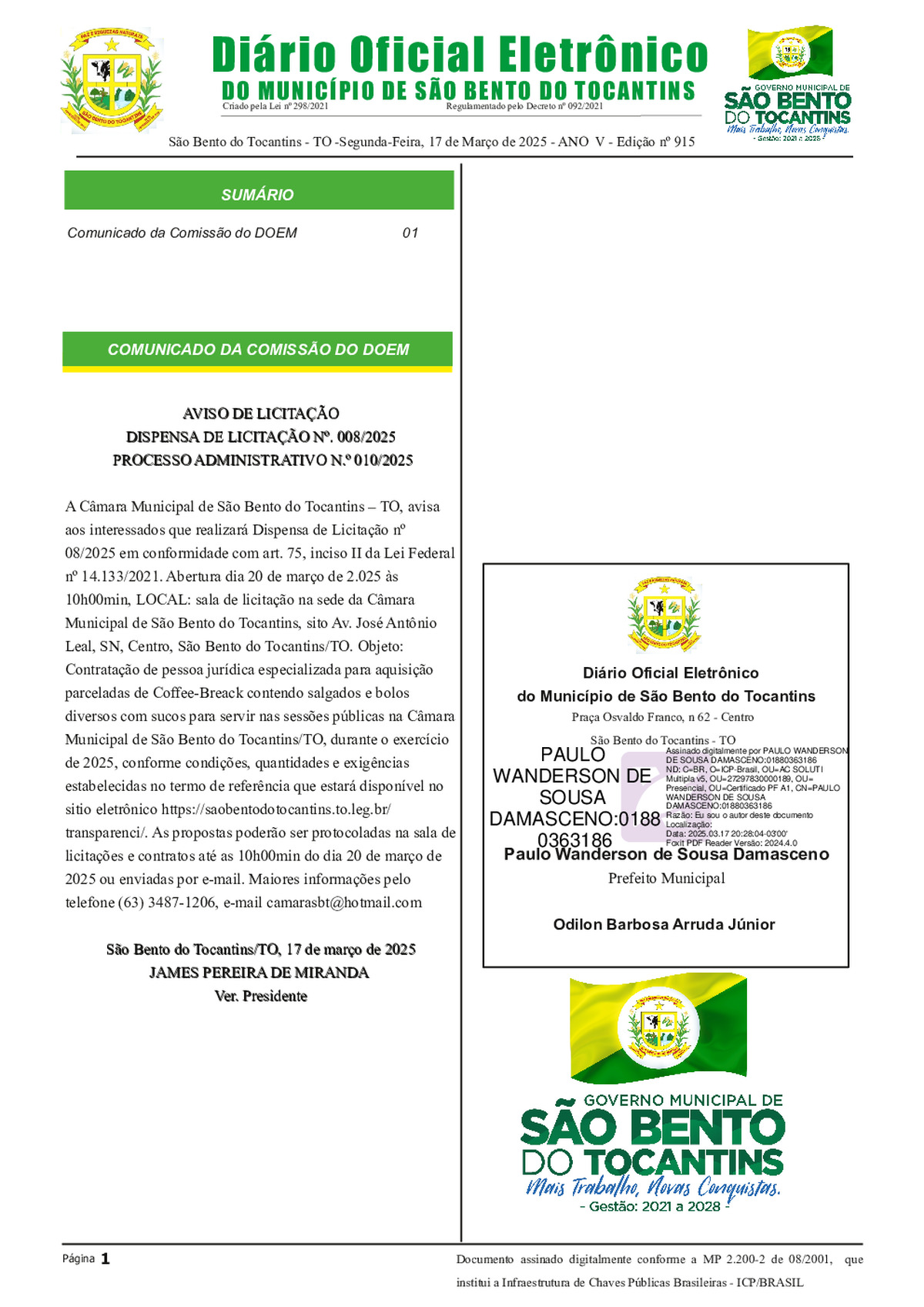 Diário Oficial - Edição 