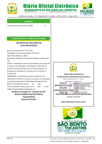 Diário Oficial - Edição Nº 986