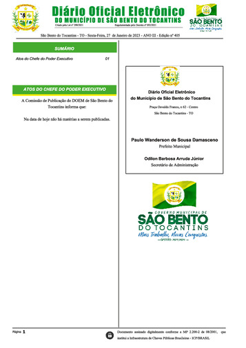 Diário Oficial - Edição Nº 405