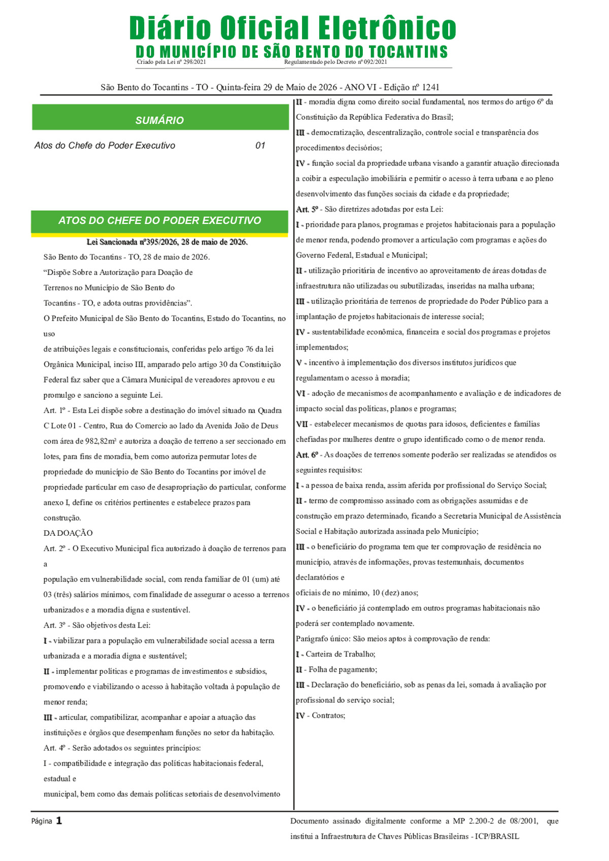 Diário Oficial N° N°1241
