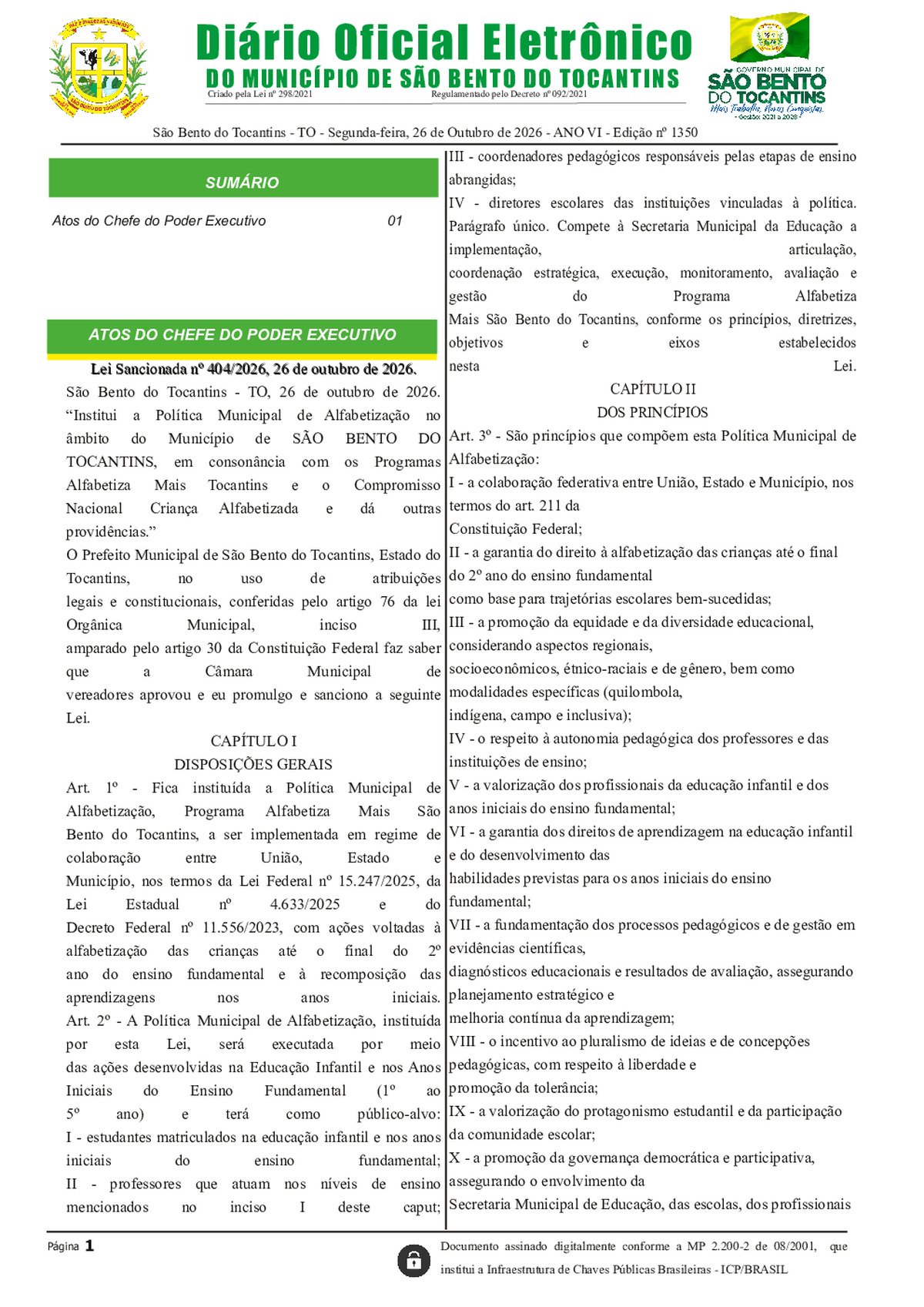 Diário Oficial N° 1350