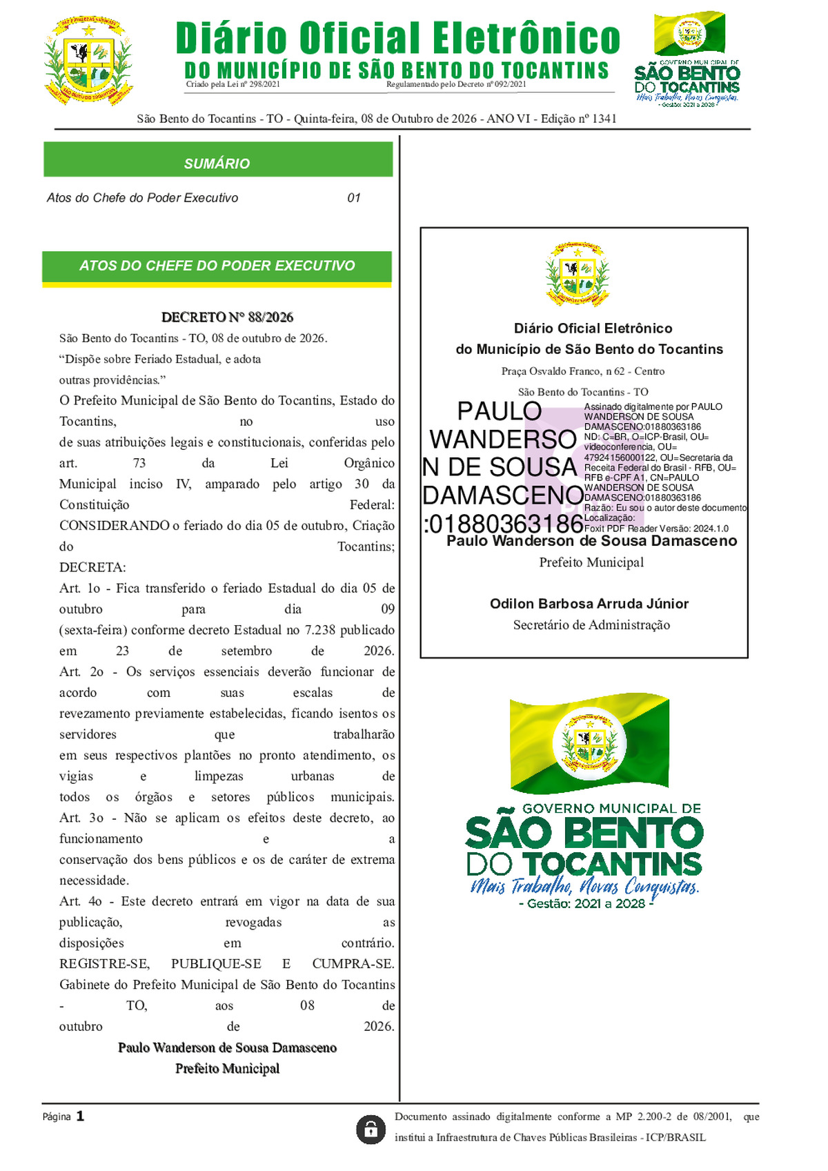 Diário Oficial N° 1341