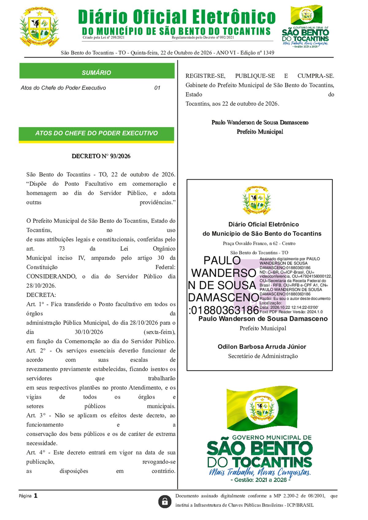 Diário Oficial N° 1349