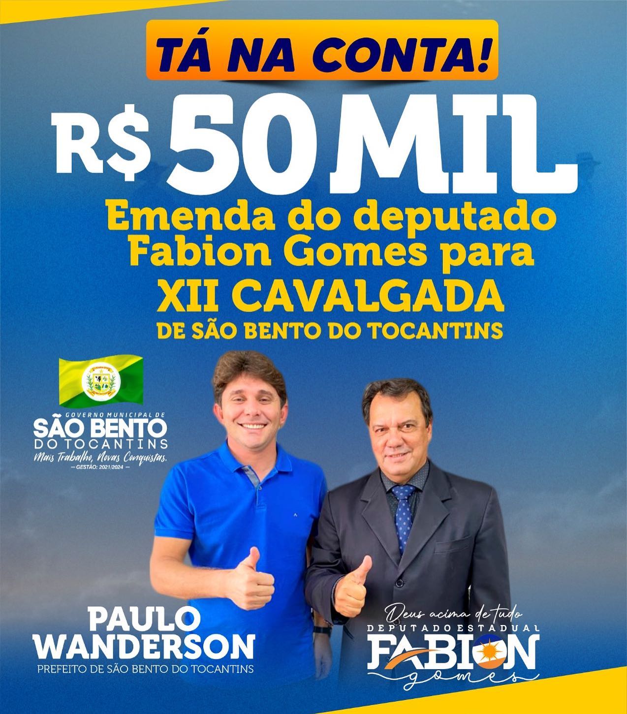 Recursos para apoiar a realização da XII Cavalgada